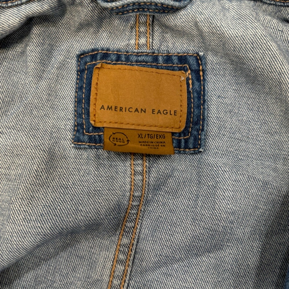 Stylish Blue Denim Jacket From American Eagle -XL - Picture 4 of 11